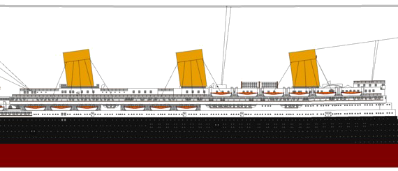 Корабль SS Imperator [Ocean Liner] (1913) - чертежи, габариты, рисунки